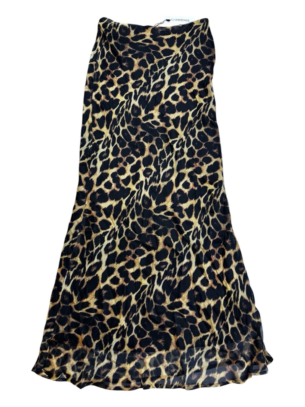 NWT COMMENSE Leopard Print Slim Maxi Skirt Size S Brown Black